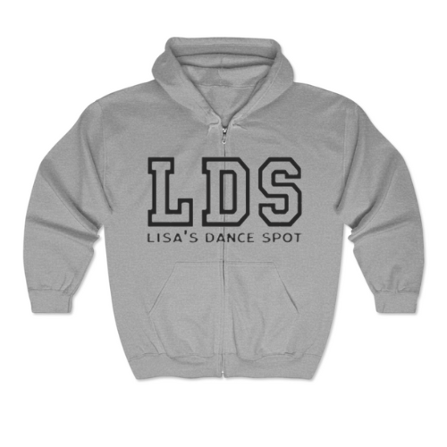 2025 LDS Hoodie Sweatshirt METALLIC w/ Double Outline - Black-White -Sports Grey