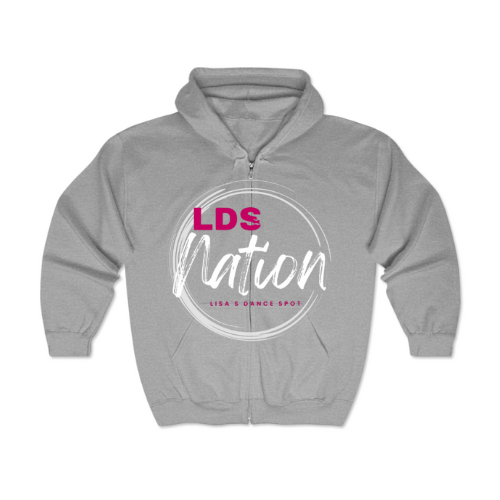 2025 LDS NATION Zip UP Hoodie - Black-Sports - Grey