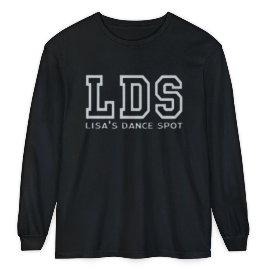 2025 LDS Long Sleeve Tee METALLIC Double Outline - Black-White-LDS Pink-Sports Grey