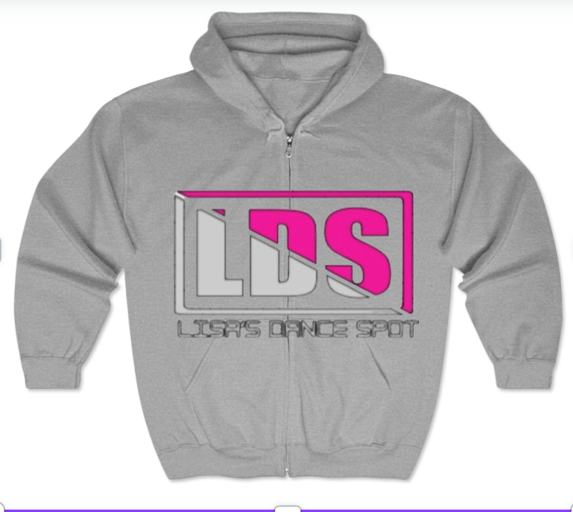 LDS Zip UP Hoodie LDS GLITTER SILVER w/LDS GLITTER PINK - Black or Sports Grey
