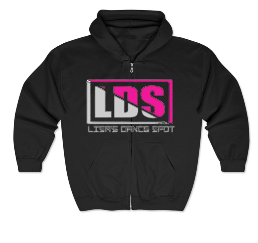 LDS Zip UP Hoodie LDS GLITTER SILVER w/LDS GLITTER PINK - Black or Sports Grey