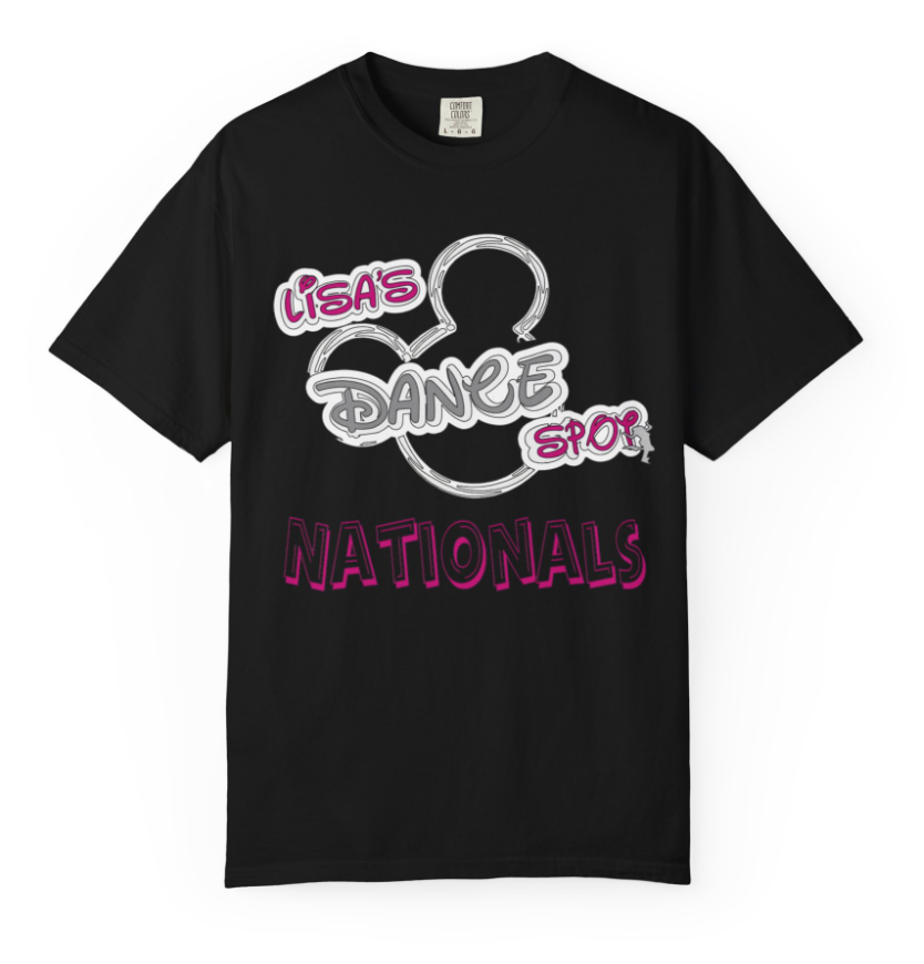Delivery not avail until July 8th - LDS 2026 Nationals Orlando Tee-Black with Pink (Name on back included )