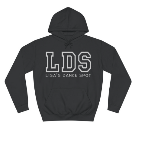 2025 LDS Hoodie Sweatshirt METALLIC w/ Double Outline - Black-White -Sports Grey