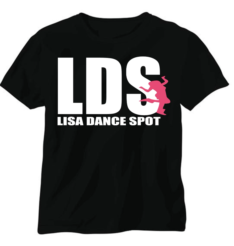 LDS Short Sleeve tee Black with White and Pink Lady