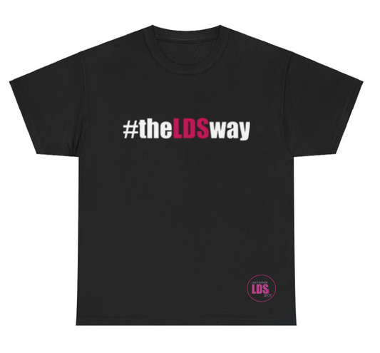 #theLDSway Short Sleeve Tee Black with White and Pink