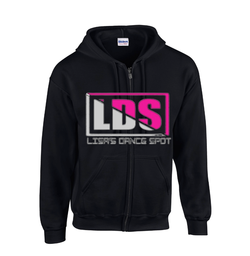 LDS Zip UP Hoodie LDS GLITTER SILVER w/LDS GLITTER PINK - Black or Sports Grey