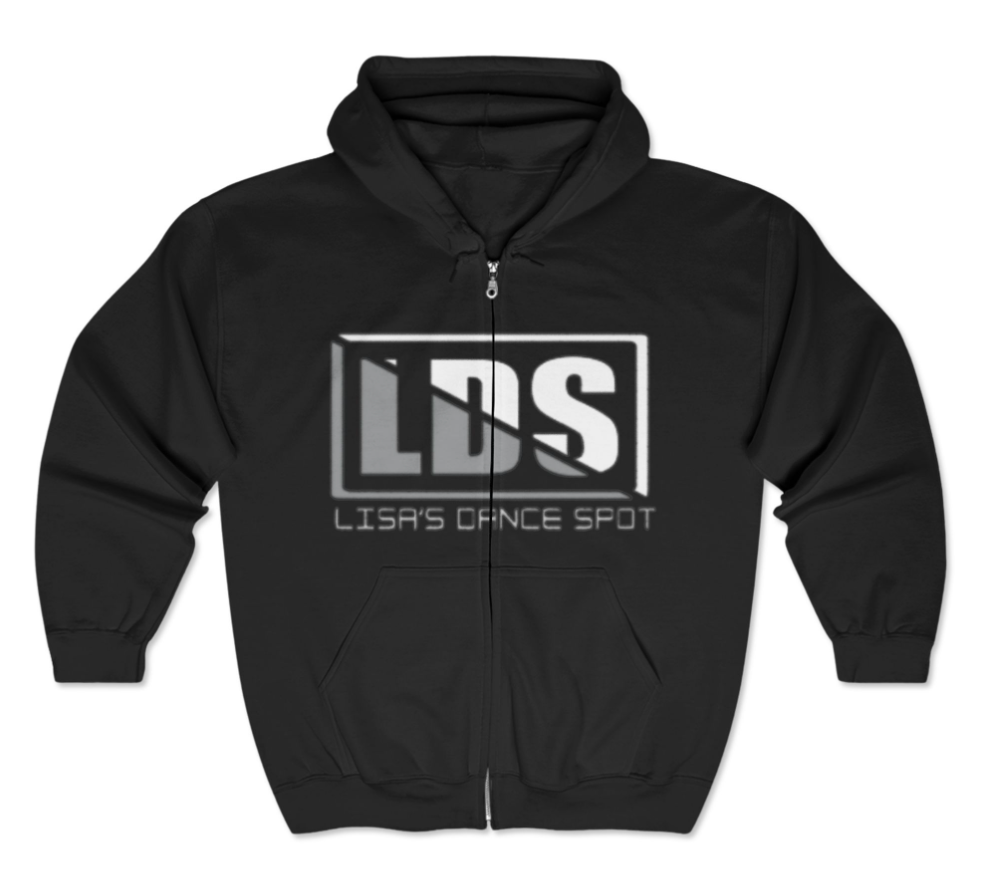 LDS Zip UP Hoodie Metallic Silver or Black with White or Black-Sports Grey