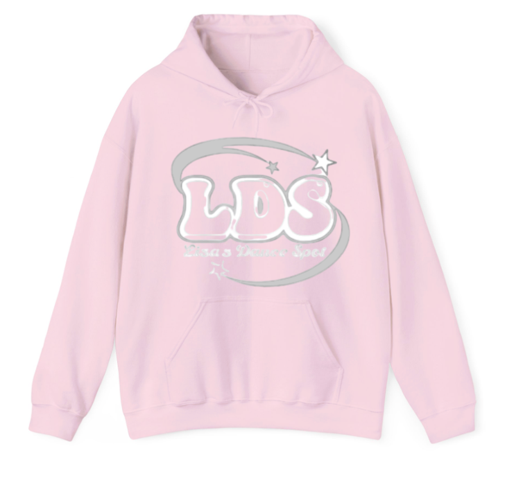 LDS Pink Snowball Hoodie Sweatshirt Metallic with LDS GLITTER